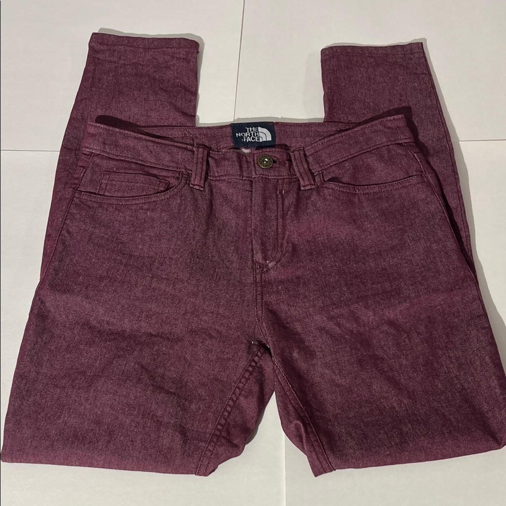 The North Face Womens Burgundy Skinny Jeans sz 2 Winter Fall Skiing